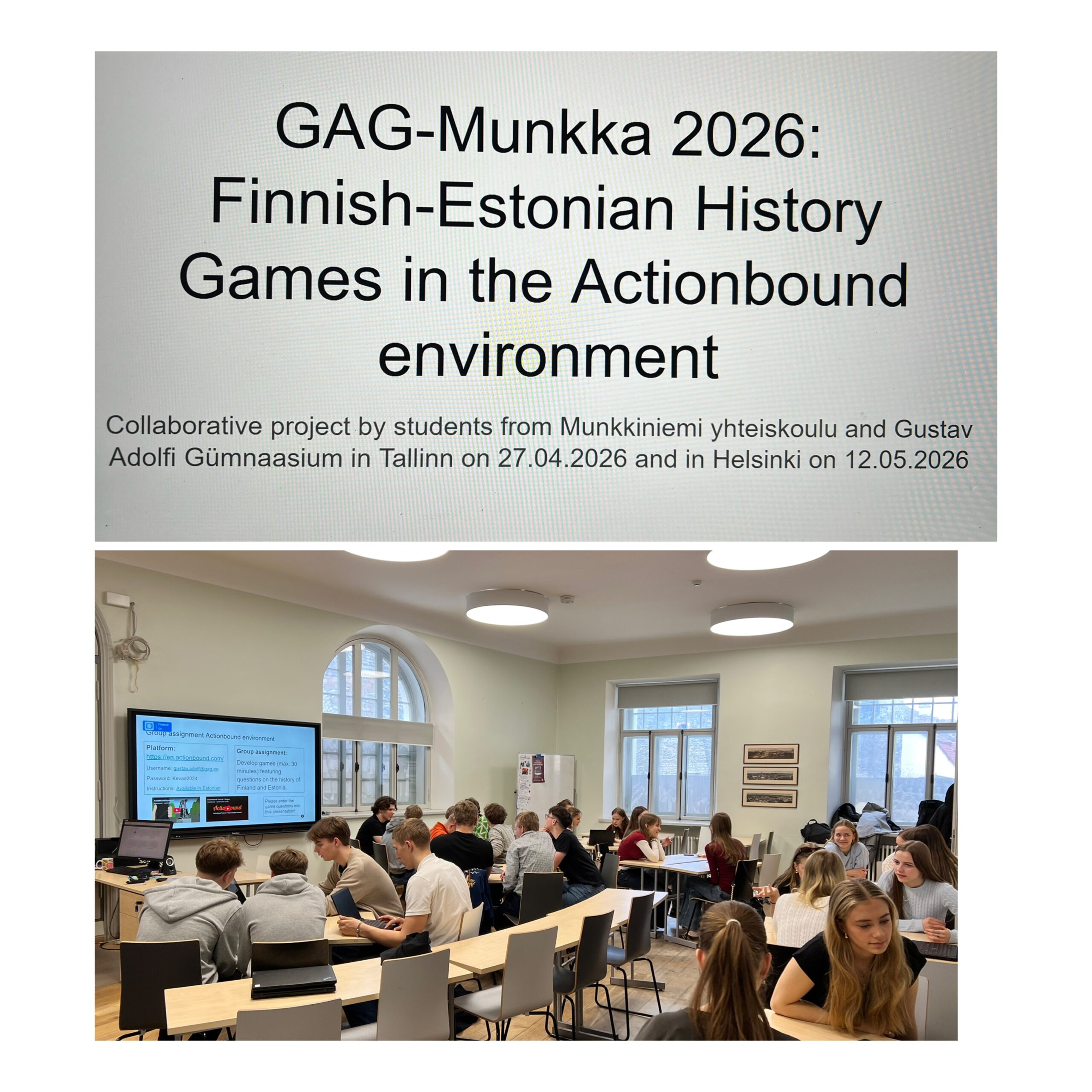 Read more about the article GAGi külastasid sõpruskooli Helsingi Munkkiniemi yhteiskoulu õpilased ja juhtkond